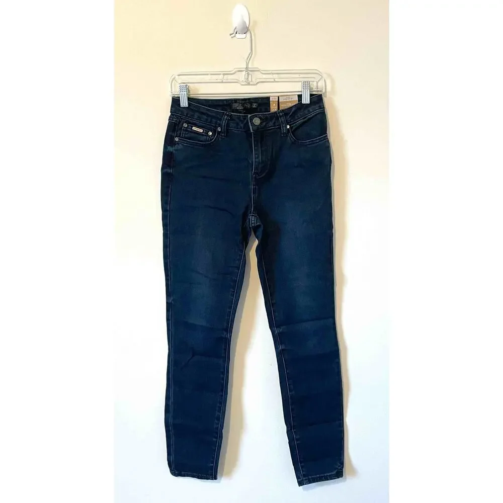 Prana High Rise Skinny Denim Jeans Dark Wash Blue Size 6 Short NEW